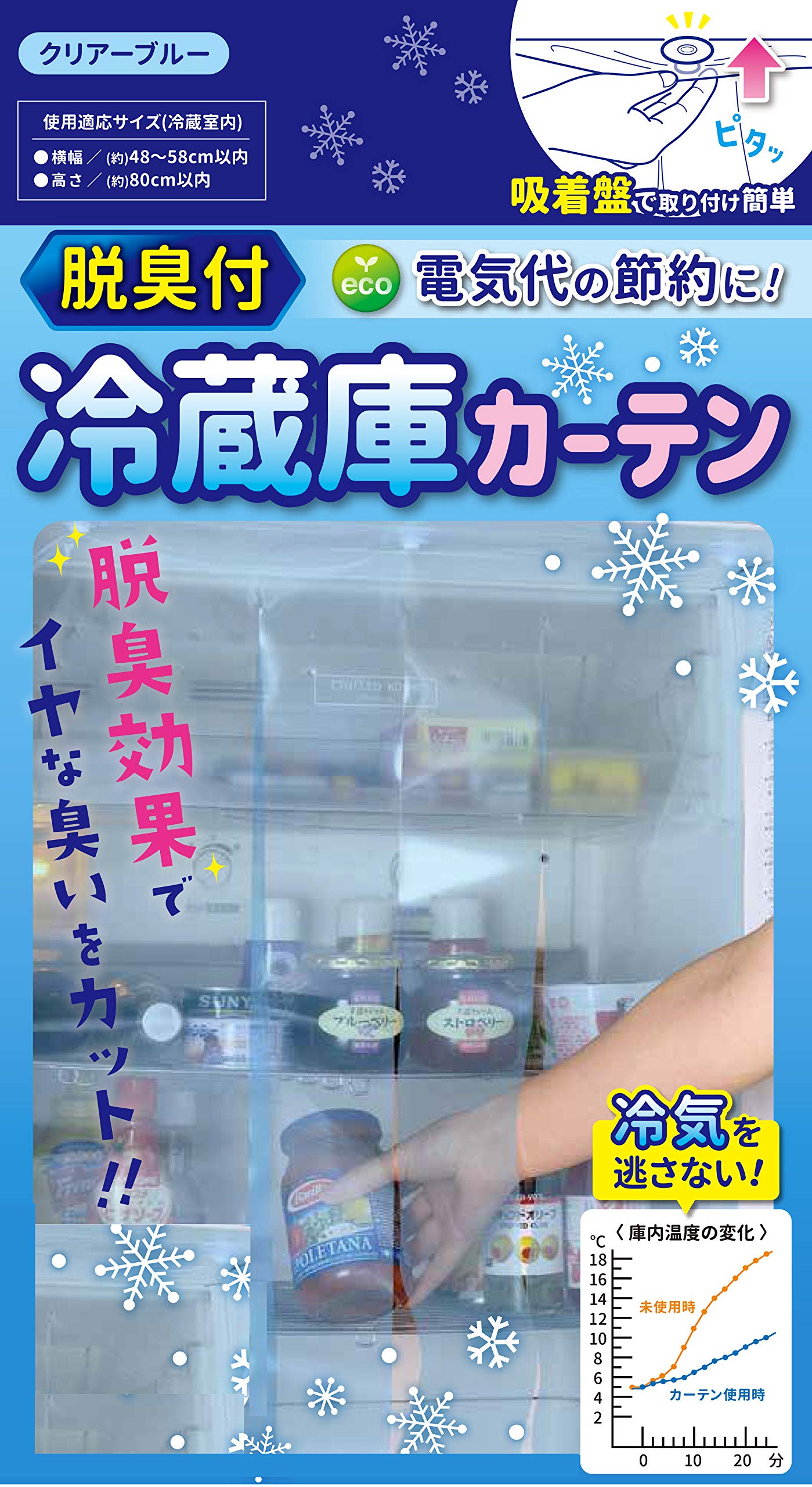 

Save Industry Deodorizing Refrigerator Clear Curtain, Blue, SV-6865