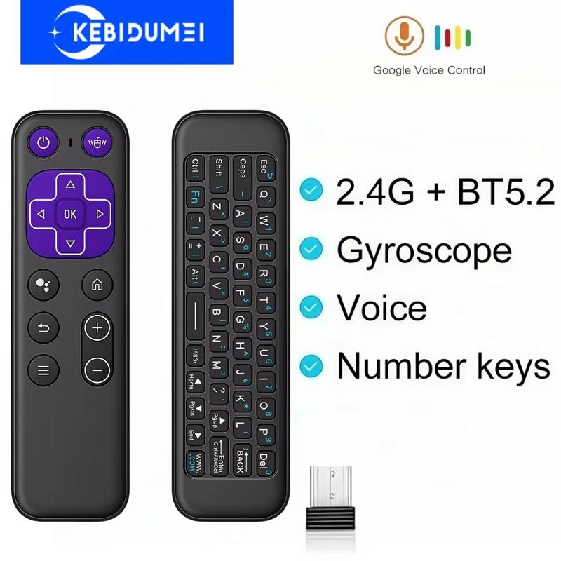 2.4G BT 5.2 Dual Mode Remote Control IR Learning T6 Wireless Voice Air Mouse Rechargeable With USB Receiver For Android TV Box