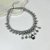 Fashion Water Drop Pendant Neckchain Grey Pearl Women's Clavicle Chain  Women