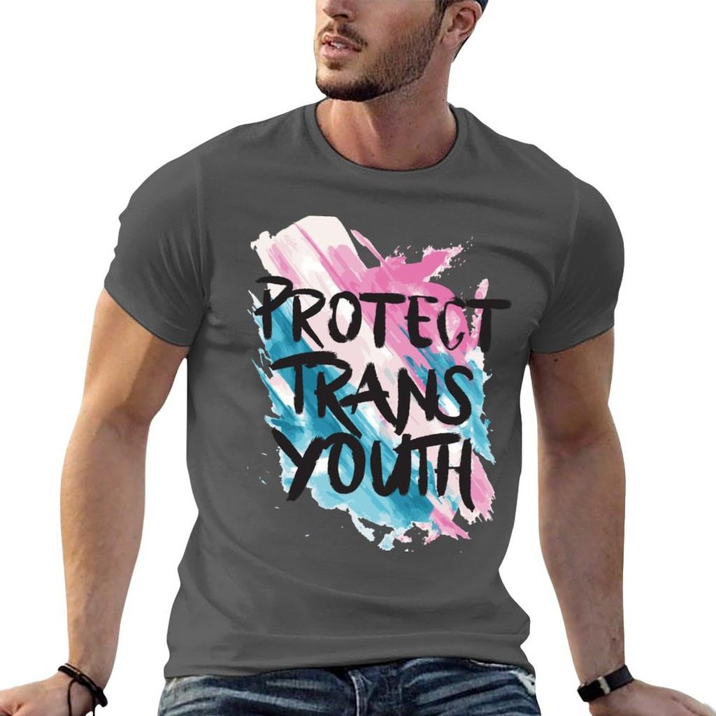 Protect Trans Youth Tshirt Oversize Tshirts Unisex Aesthetic Clothes Unisexs Big And Tall T Shirts
