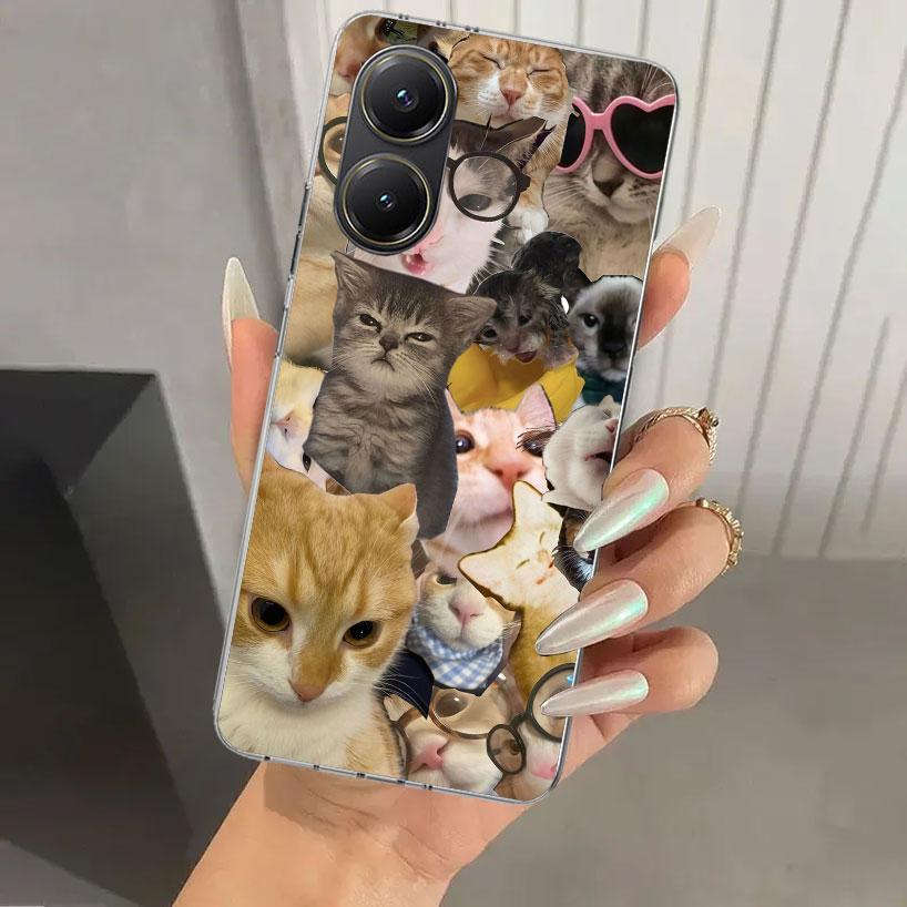 Crying Cat Memes Phone Case for Xiaomi Poco X5 X6 X7 Pro F7 Ultra M7 Redmi 15 15C 13 13C 12 12C 10 10A 10C 9 9A 9C 9T Shell Poco