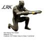 Fine Surface Pen Holder Kneeling Hero Stand, 3D Printed Dark Style Desk Crouching Pose Organizer, Action Figure Pencil for Office, Collectible Gift In