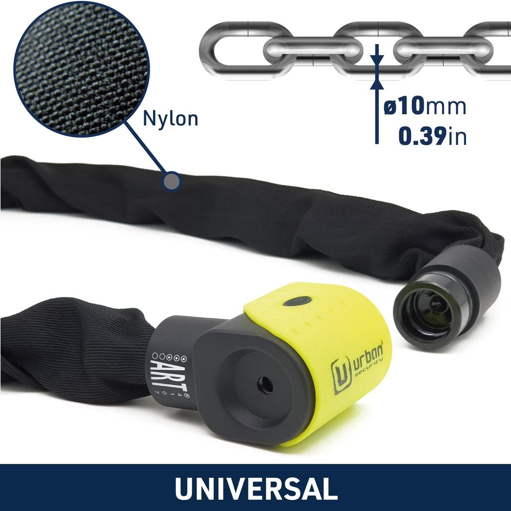 Urban 10K170 approved motorcycle security steel length 170 motorcycle chain, padlock, Ø10 link, cm, anti-theft