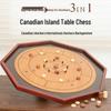 Luxury Canadian Island Table Chess & Crokinole Flicking Game