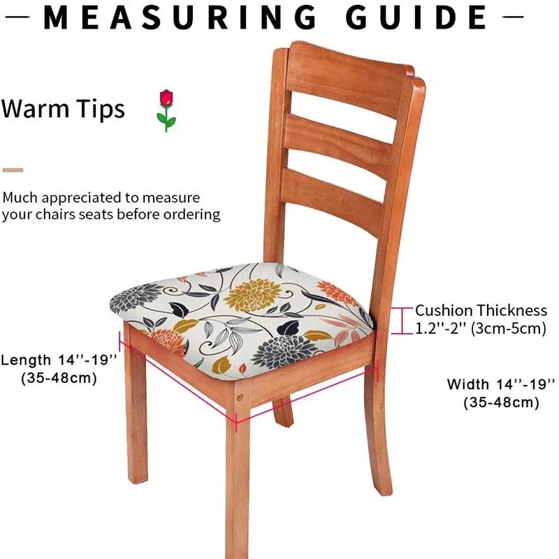 Stretch Chair Covers Dining Room Chairs Slipcover Seat Covers Removable Elastic Printed Chairs Protector for Living Room