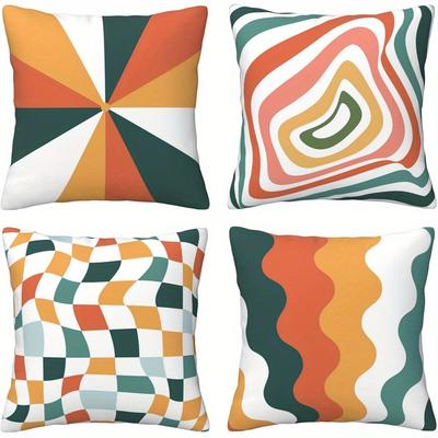 Home Decor Vibrant Geometric Pattern Pillow Covers Pattern Cushion Cover Suitable for Sofa Bedroom Car Pillow Cover