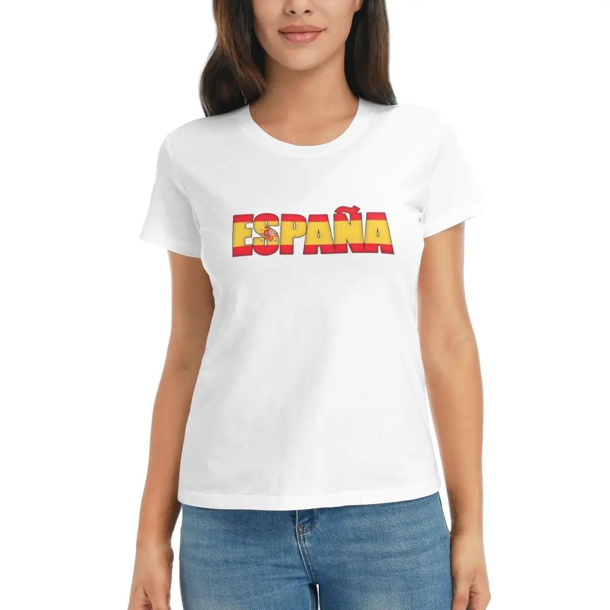 

Women TShirt Espana Flag Of Spain Spanish Summer Short Sleeve Tees Crew Neck Cotton T Shirts Clothes Tops Streetwear S