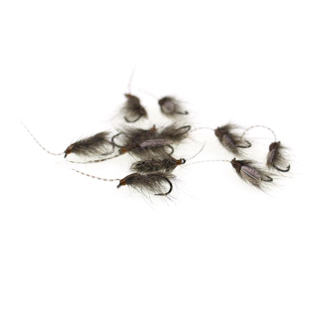 5/10 Stück Elchhaar Köcherfliege Trockenfliege, Realistische Erwachsene Köcherfliege Schwimmende Angelköder mit Antennen, Forellenangel Fliege für Süßwasser
