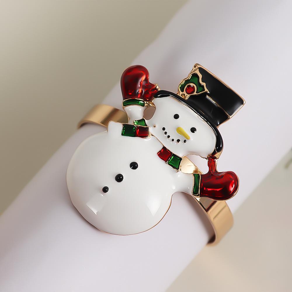 6 Sets of Creative Oil Dripping Diamond Christmas Tree Horns Christmas Boots Napkin Rings 24 Pieces