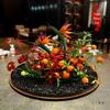 Hotel Round Table Floral Centerpiece – Artificial Flower Arrangement with Electric Turntable for Dining Room Decor