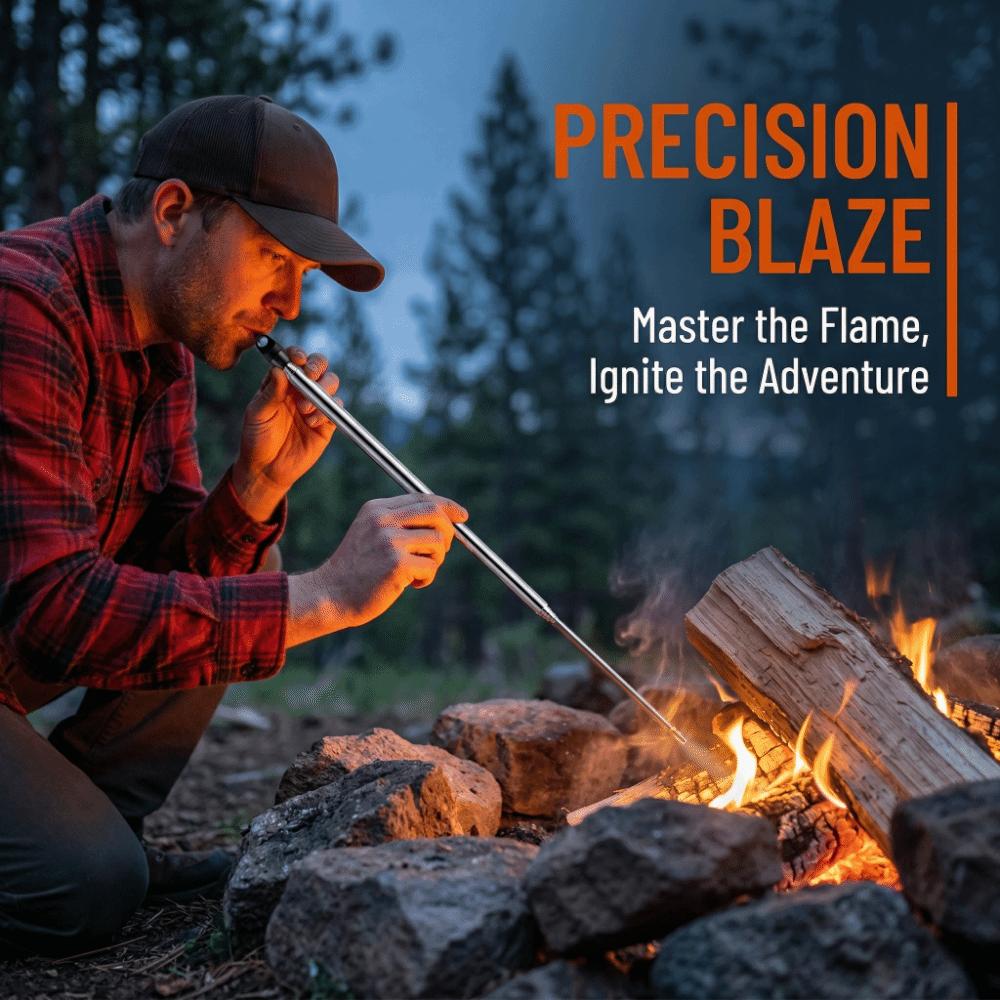Windproof Fire Blower Pipe Telescopic Pocket Bellow Lightweight Fire Blowing Tube  Outdoor