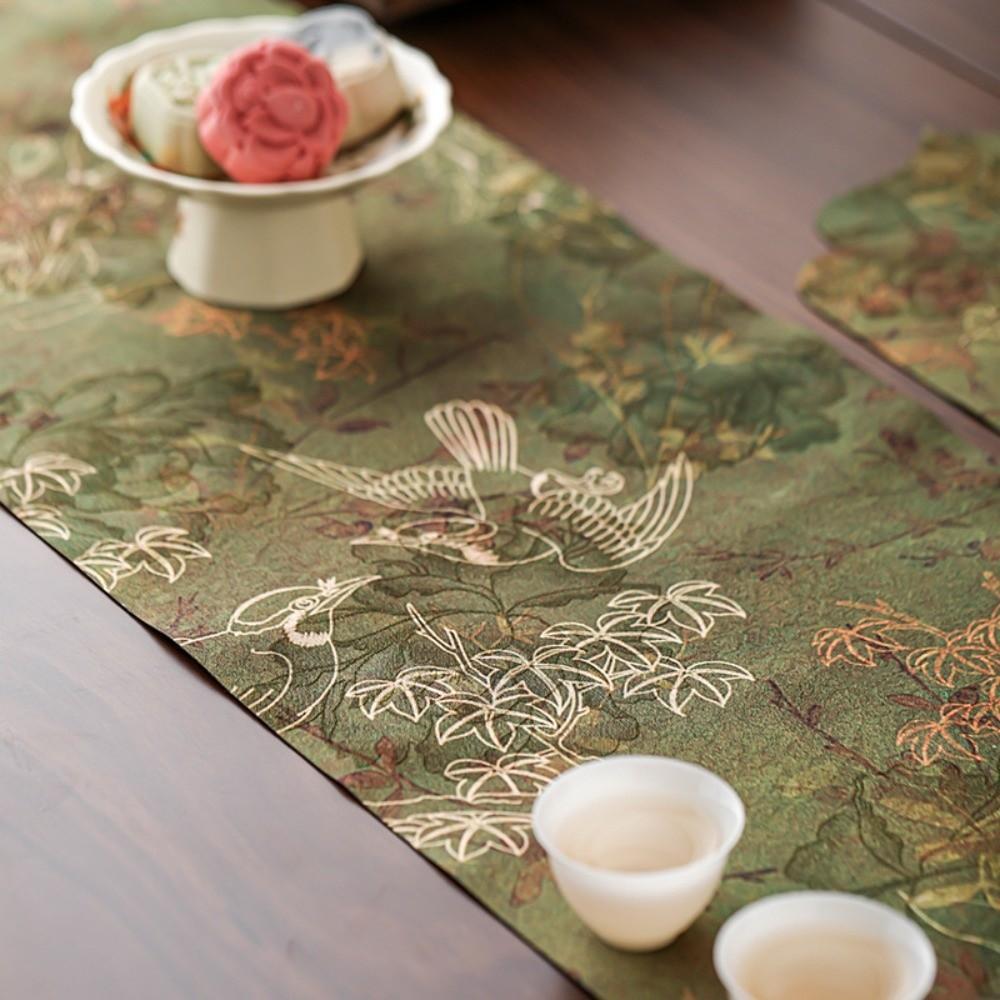 Double Sided Zen Table Runner Vintage Long Tablecloth Tea Ceremony Table Runner  Meditation Space