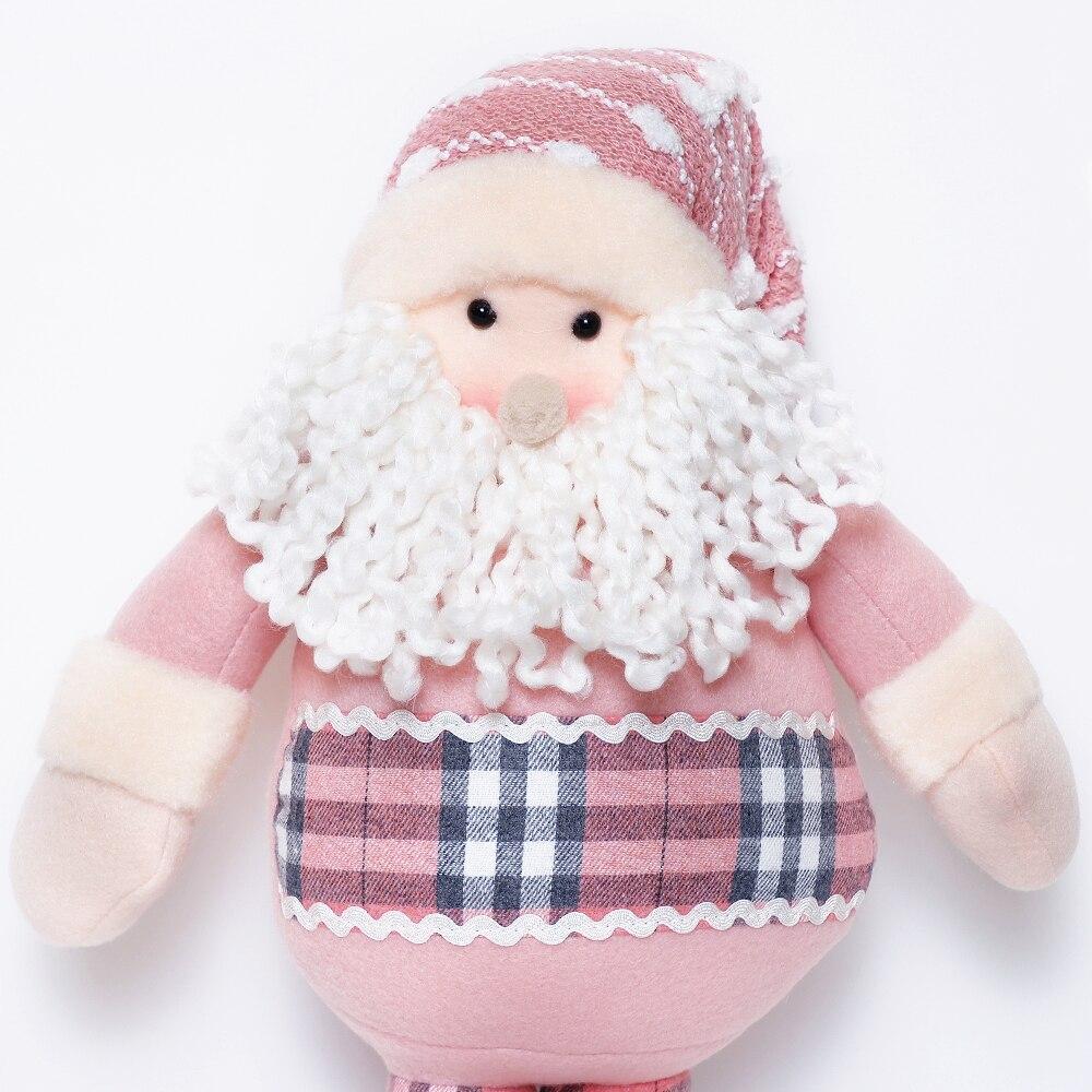 50cm Christmas Pink Big Santa Claus Reindeer Plush Dolls Standing Toy Xmas Decoration Ornaments Craft Gift Home Decor New Year
