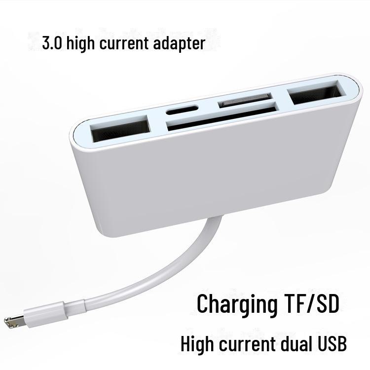 5-in-1 Type-C Card Reader: SD, USB, Apple, Android, OTG Compatible