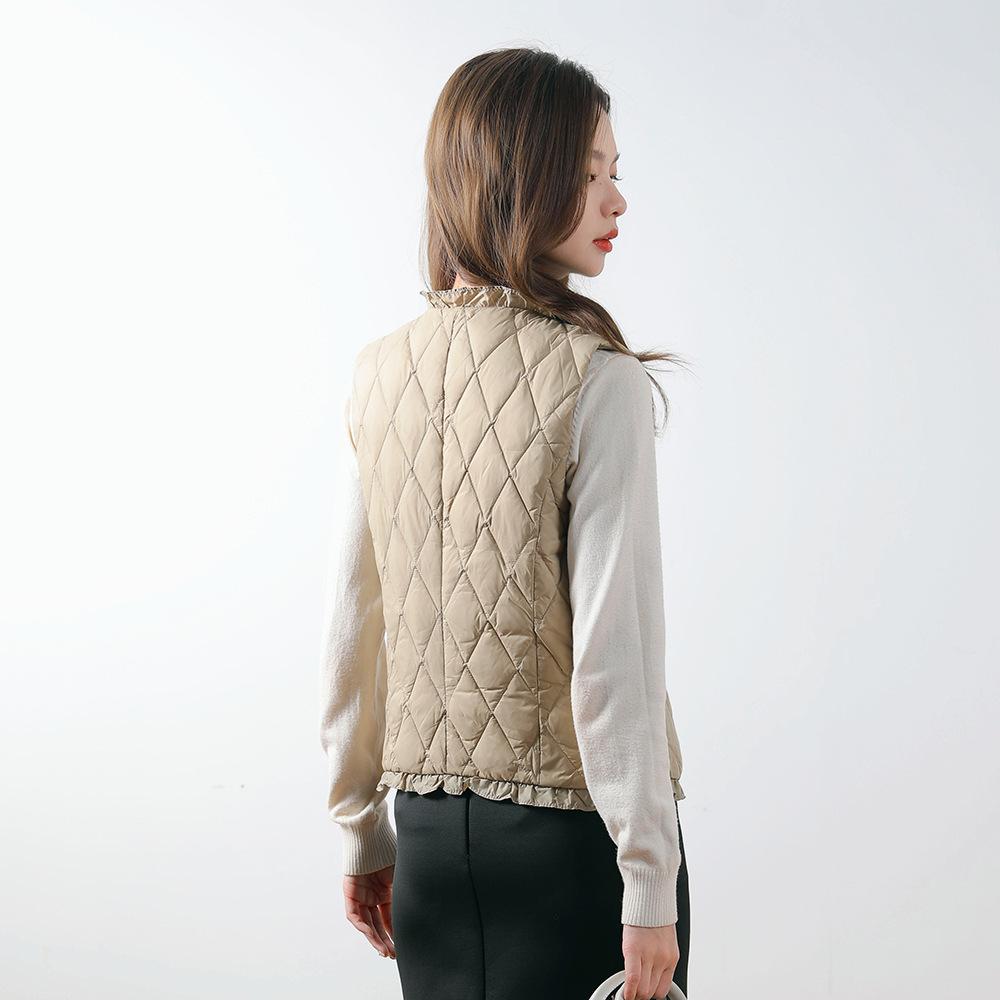 Autumn and Winter Women's 90 Down Light Down V-neck Duck Down Waistcoat Down Jacket