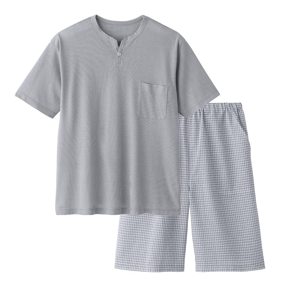 

Acedron Short Sleeve Length Sweat Quick Gray [Gunze] Men s 5/8 Pants, Absorbent, Drying, Loungewear, Men s, SG1155, сірий колір