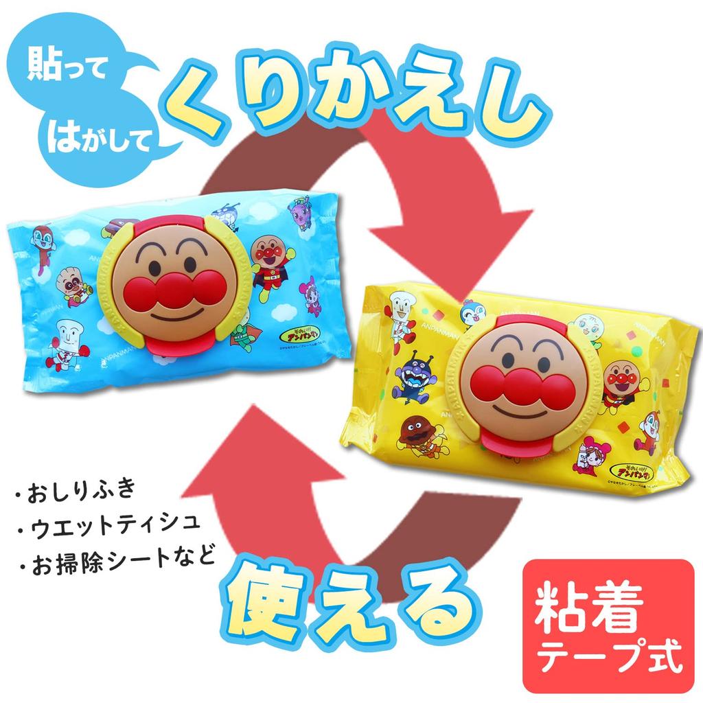 LEC Anpanman Wet Wipes Lid Peel and for Baby Wipes (Reusable, Stick)