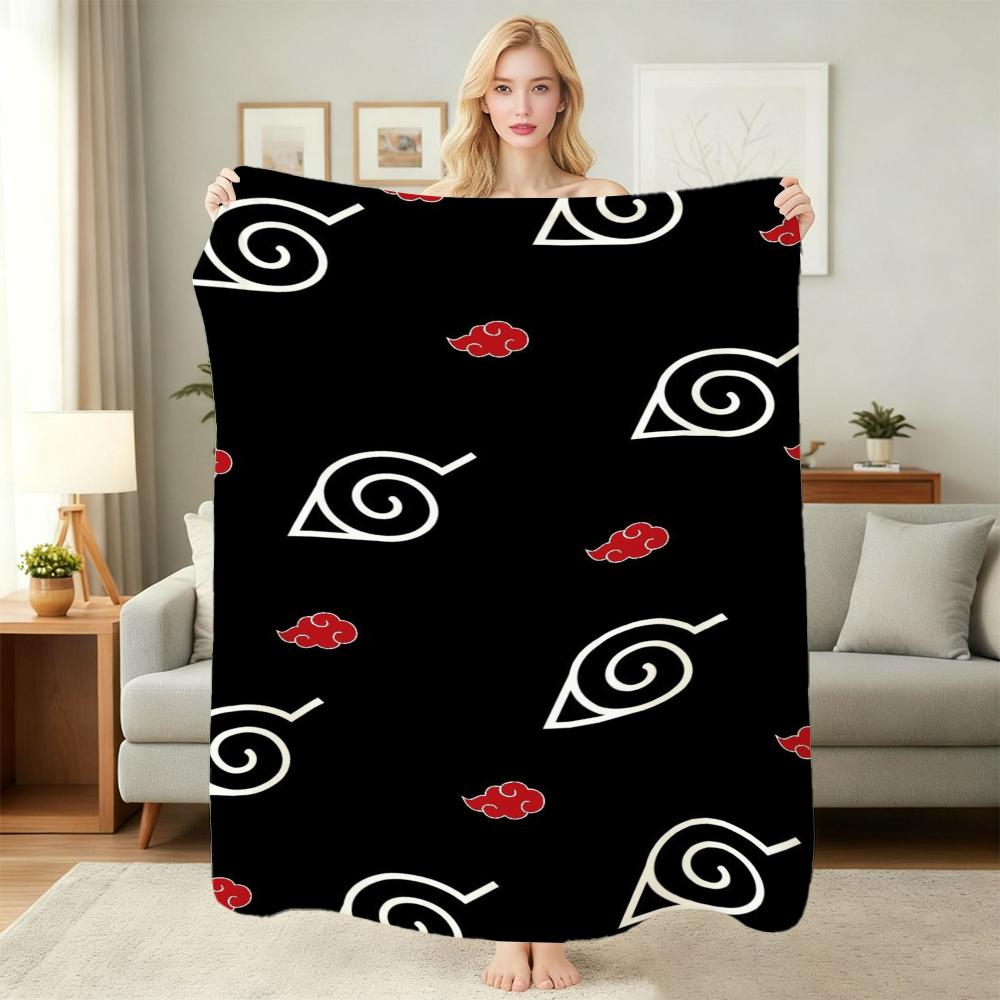 Naruto'S Akatsuki Members Theme Cute Flannel Blanket Machine Washable Fleece Blanket For Living Room Sofa Balcony Home Decor New Year Gift