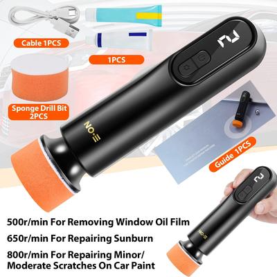 Car Polisher Machine Mini Cordless Electric Polishing Wax Tool Adjustable 3 Speeds LED Display Auto Polish for Car Body  2000mAh