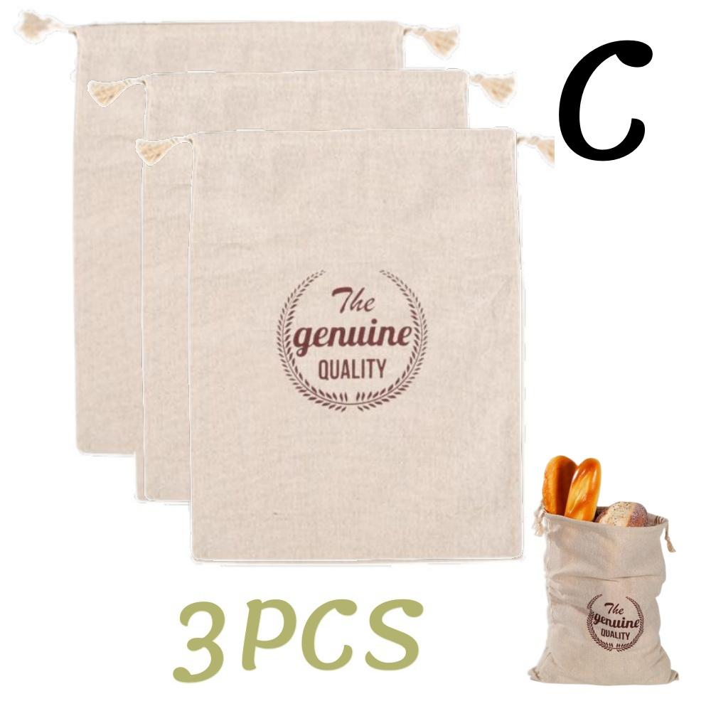 1/6pcs Reusable Linen Bread Bag Baking Storage Container for Toast Unbleached Preservation Bag with Drawstring Kitchen Organizer