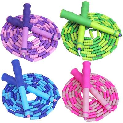 Adjustable Bamboo Jump Rope for All Ages - Speed, Beginners, Comfortable Grip, Soft Beads