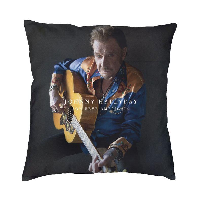Johnny Hallyday Pillow Home Decor Fashion French Rock Singer Cushions for Sofa Square Pillowcase