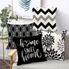 Black and White Geometric Linen Pillowcase Sofa Cushion Cover Home Decoration Can Be Customized for You 40x40 45x45 50x50 60x60