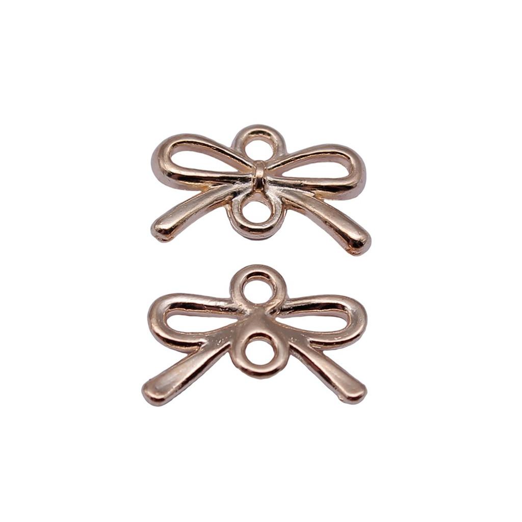 Double Hole Bow Connectors Cute Ribbon Charms For Earring And Bracelet Making