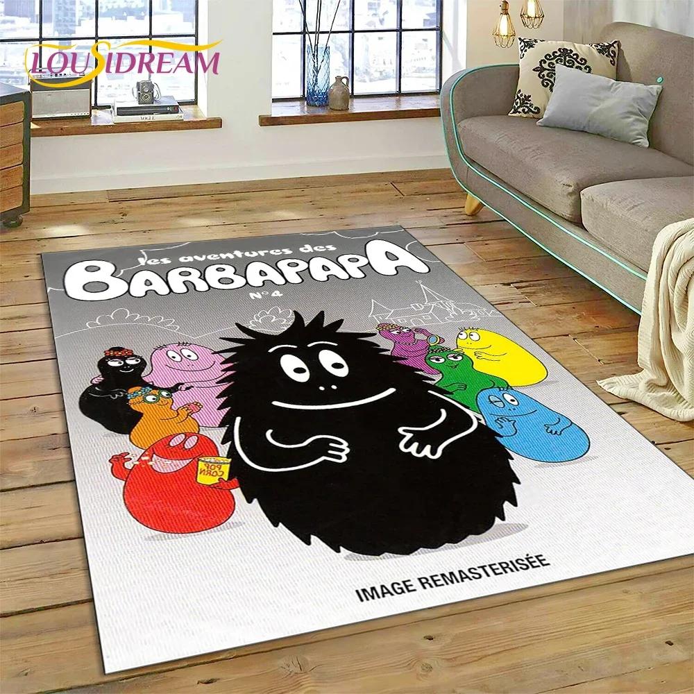 Cartoon Les Barbapapa Family Carpet Rug for Bedroom Living Room Home Sofa Decoration,Children Game Large Decor Floor Mat Gift