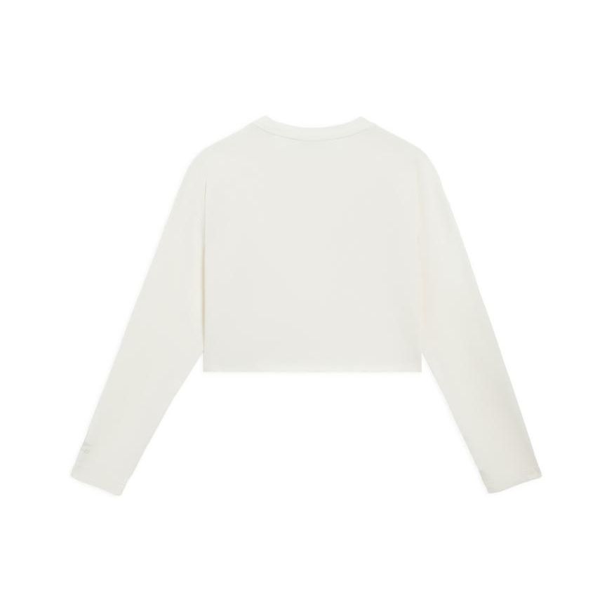 Li Ning Plain Embroidered Round Neck Pullover Short Sleeve T-Shirt Women Tops Off-White AHSS084-2