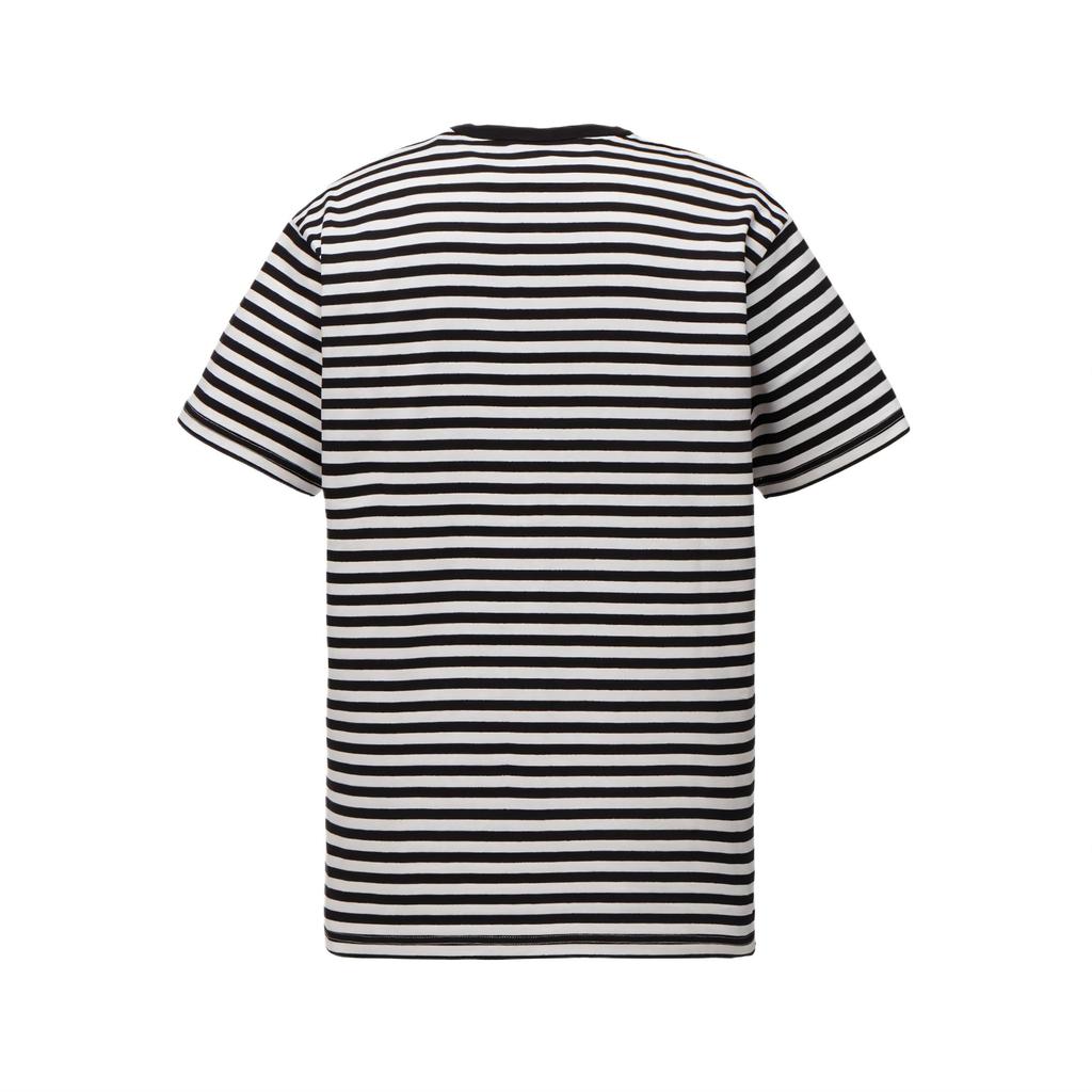 ONITSUKA TIGER T-Shirt Comfortable Simple Versatile Striped Short Sleeve Unisex Tops Black White 2183B430-001