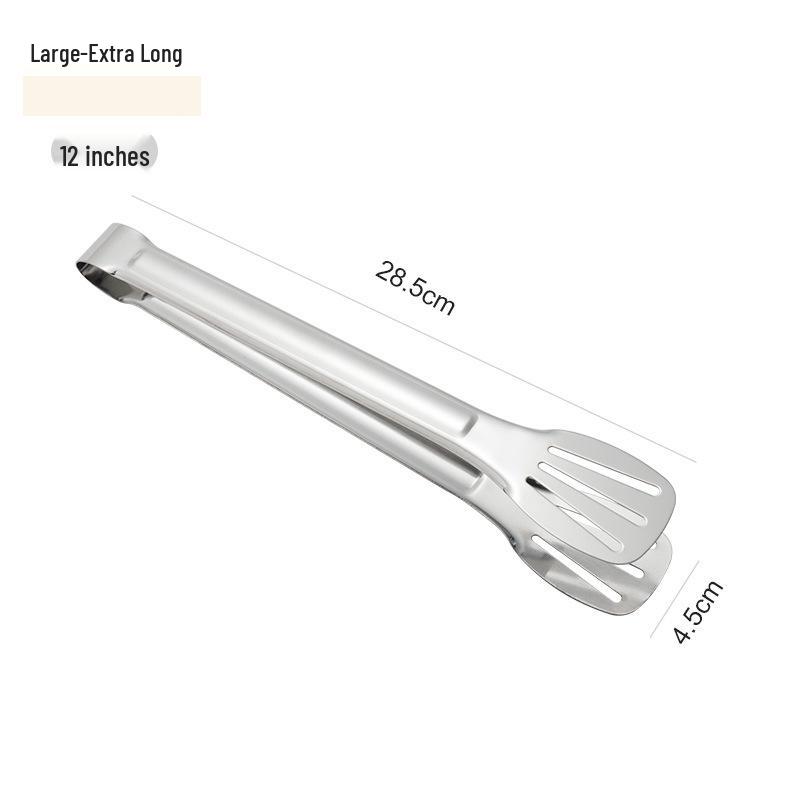 304 Stainless Steel Triple-Line Kitchen Tongs for Bread, Barbecue, and Buffet