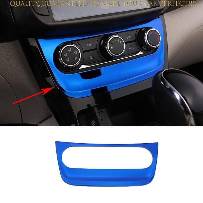 For Nissan Sentra Sylphy 2013-19 Blue Steel Console AC Button Control Frame Trim