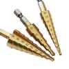 Allsome Step Drill Bit 3-12mm 4-12mm 4-20mm HSS Straight Groove Titanium Coated Wood Metal Hole Cutter Drilling Power Tools Set