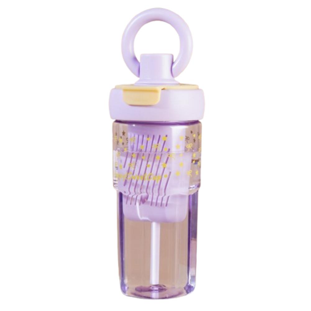 

600/750/1200ml Sports Water Bottle Double Drink Girls Drinking Bottle Cartoon Cute Water Cup Juice purple 750ml