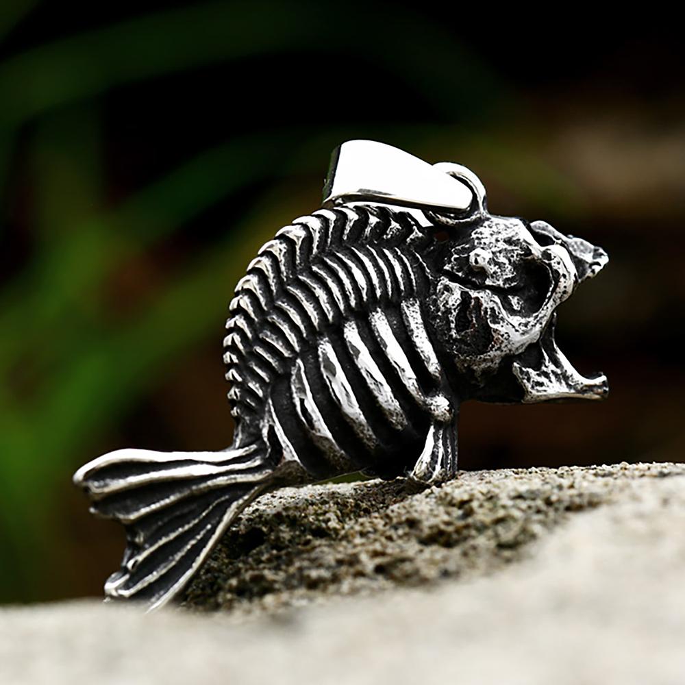 

Винтажные креативные ожерелья с подвеской из рыбьего черепа для мужчин Женщины Панк Хип-хоп Рок Локомотив Амулет Модные ювелирные изделия Подарок Оптом