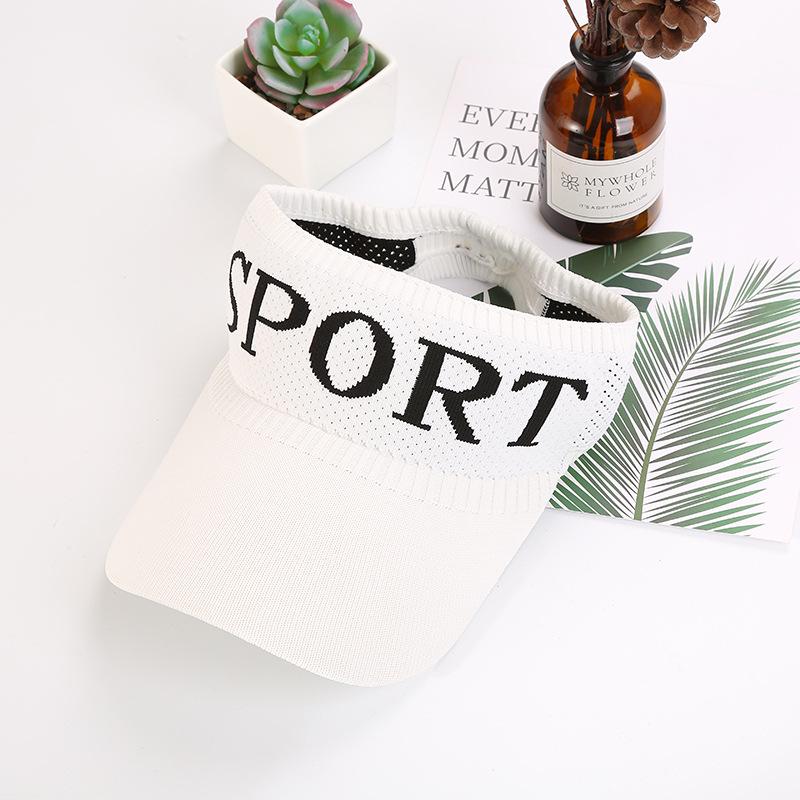 Knitted Empty Cap Summer Alphabet Outdoor Sports Cycling Visor Dew Ponytail Cap Fashion Trend