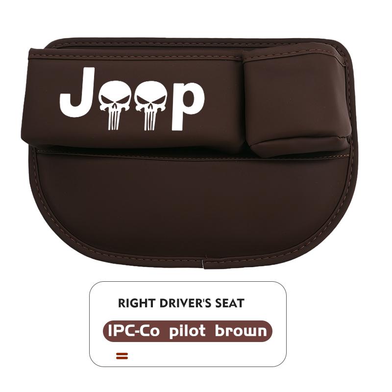 For Jeep Car Seat Gap Storage Box Leather Organizer with Cup Holder Compass Renegade Cherokee Wrangler JK Patriot Liberty