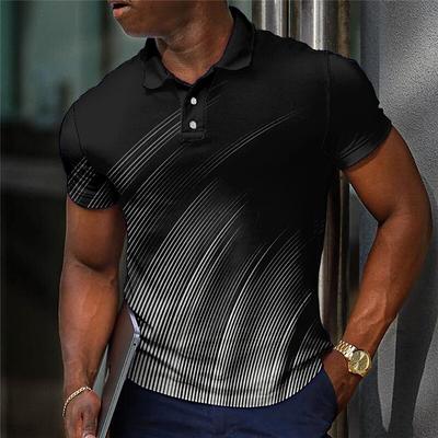 Herren Poloshirt Kurzarm 3D-Druck Oberteile Mode Polyester Atmungsaktiv Bequem Poloshirts