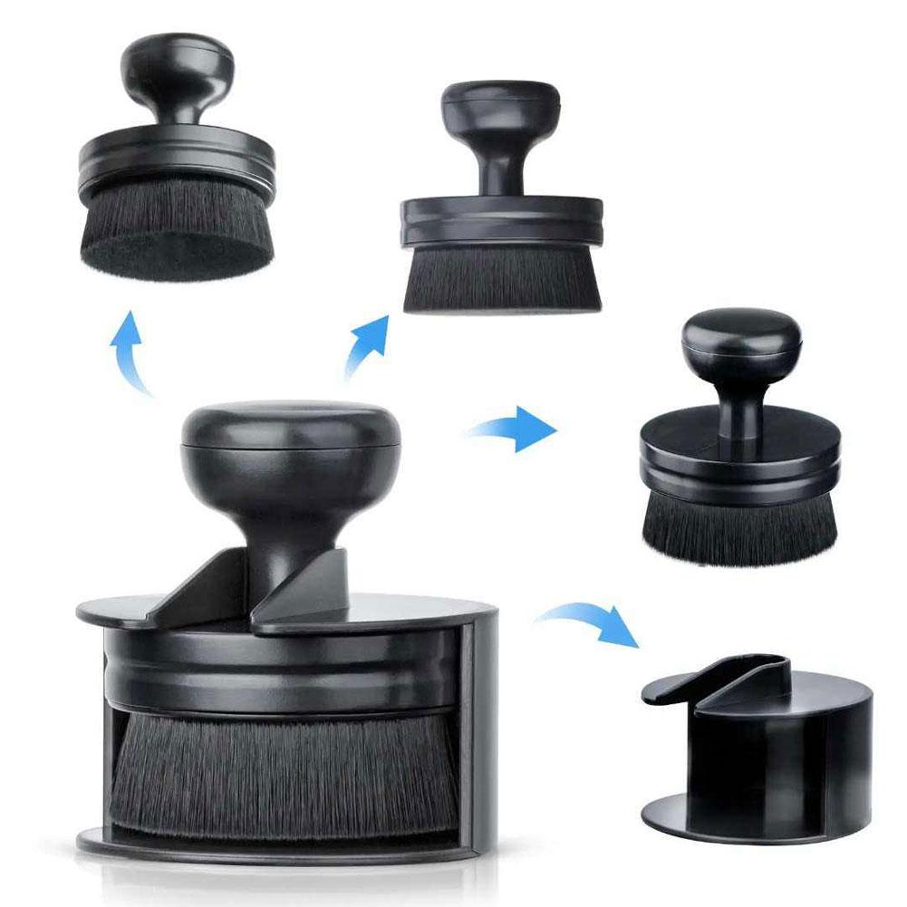 Car Tire Cleaning Brush Dust Remover Portable Auto Detail Brush with Cover High Density Soft Bristle for Car Accessorie