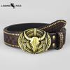 Cintura Western in Denim Tendenza Retro Gioventù Punk Rilievo Uomo Borchie Pelle Cintura