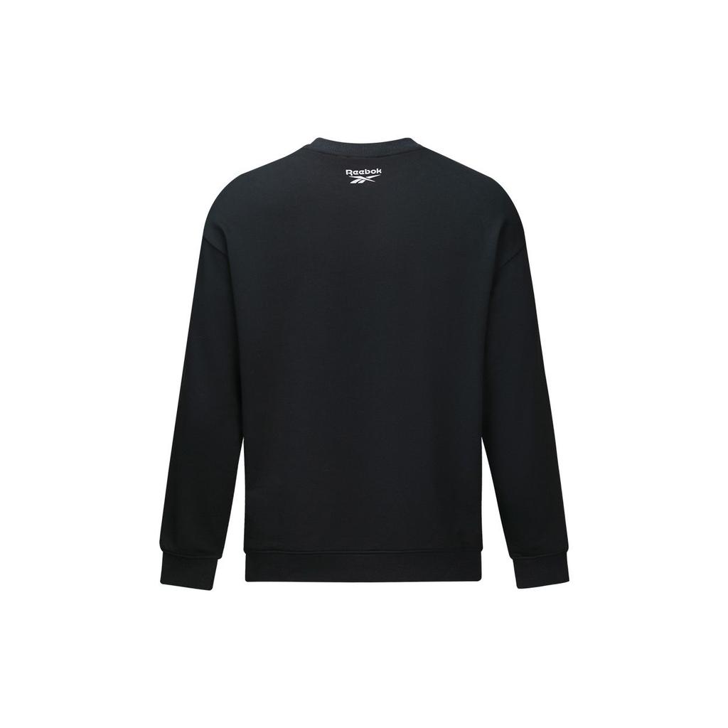 Reebok Soft Comfortable Crew Neck Pullover Letter Long Sleeve Sweatshirt Unisex sweatshirt Black 24FRM313UGH0