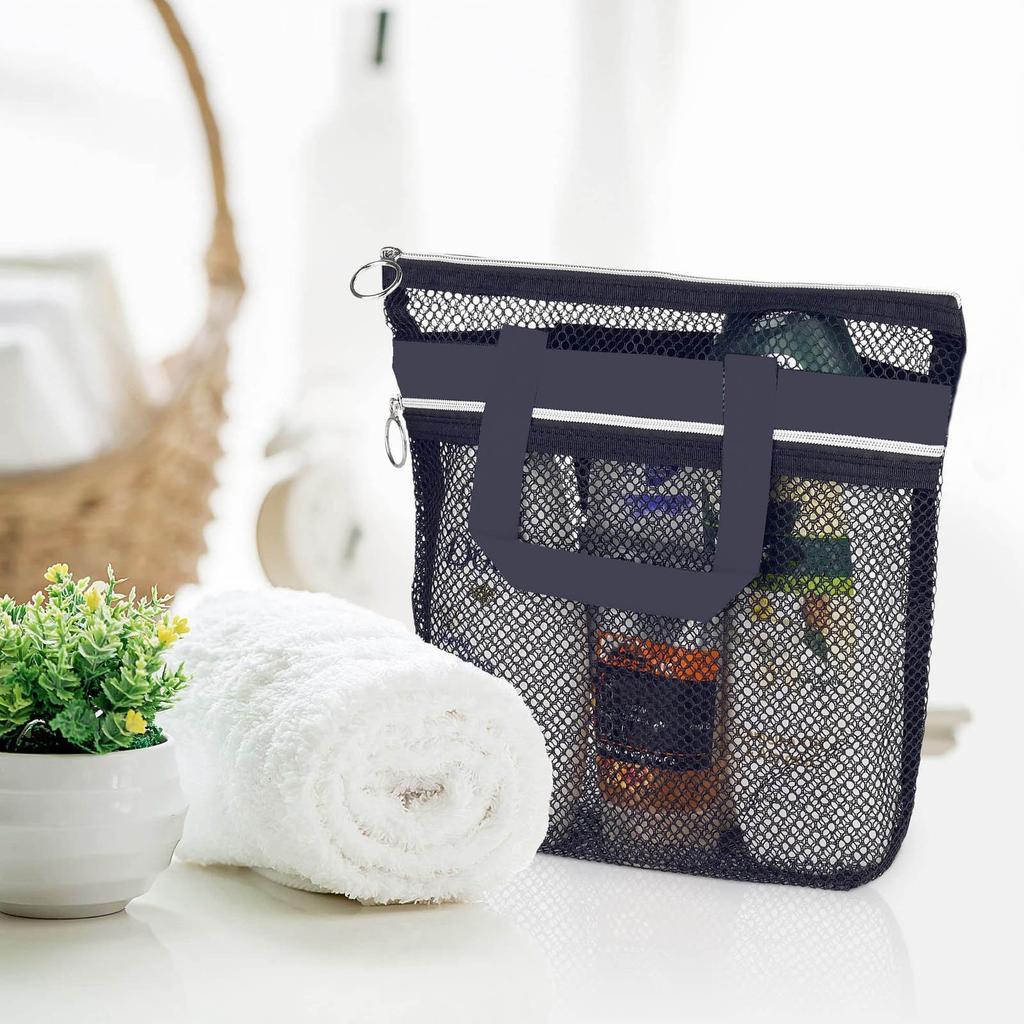Portable Travel Makeup Bag Transparent Mesh Storage Washing Bag Toiletries Organizer Pouch Portable Bath Shower Storage Bag