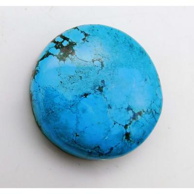 Natural Blue Turquoise Loose Gemstone 76.90 Ct Round Cut Cabochon for Jewelry Making and Crafts