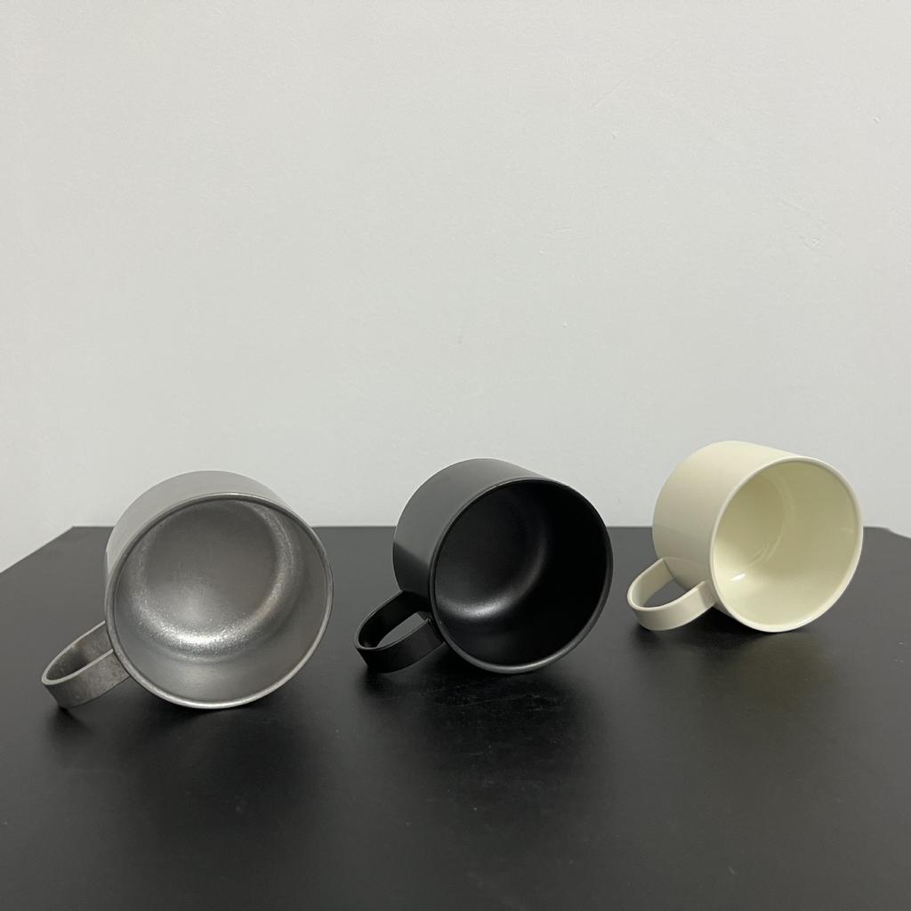 Household 304 stainless steel coffee cup double-layer heat-insulating anti-scald tea cup American outdoor retro coffee cup