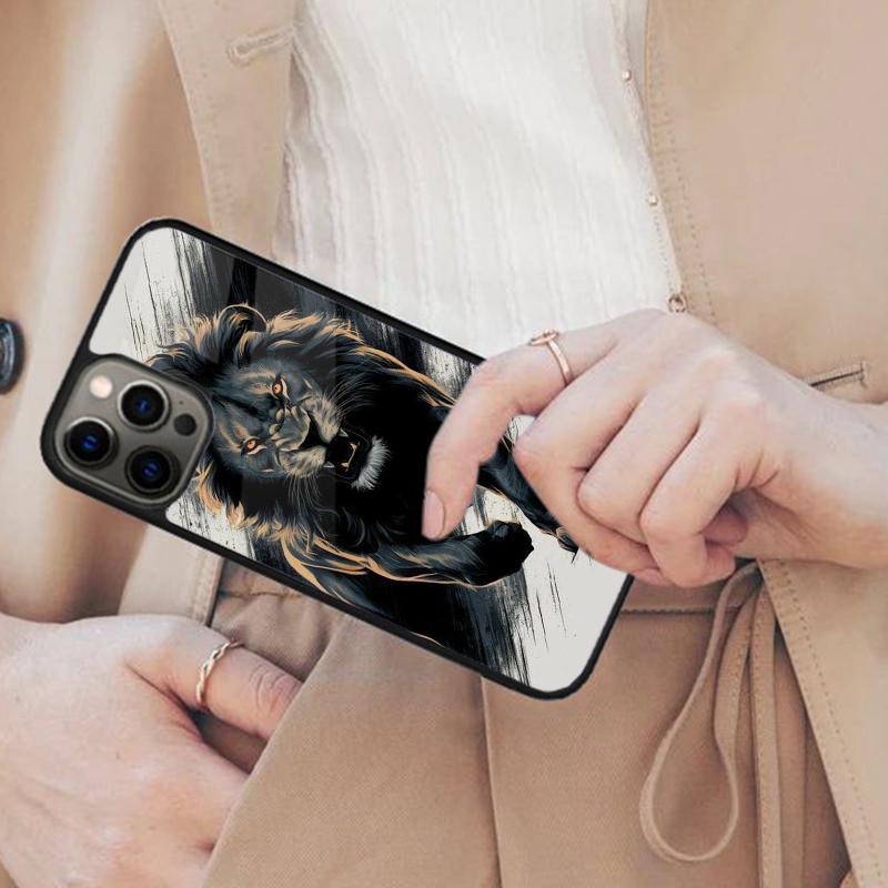 Fierce Lion with Blue Eyes Pattern Magnetic Phone Case For APPLE iPhone 17 Air 16 14 13 12 Pro Max 15 Plus With MagSafe Cover