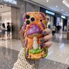 Polka Dot Mushroom Lavender Star Wavy Edge Phone Case for iPhone 17 16 15 14 13 12 11 8 7 Plus Pro Max Fun Design