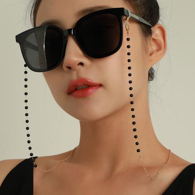 Europe, America, Simple and Fashionable Black Bead Glasses Chain, Women's Temperament Multi-purpose Mask Non-slip Lanyard