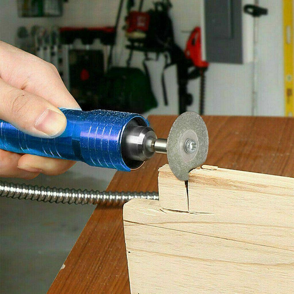 10pcs Diamond Cutting Wheel Sawing Bladings with 2 Connection Shanks 20mm 0.79in Cut off Cutter Discs for Dremel Rotary