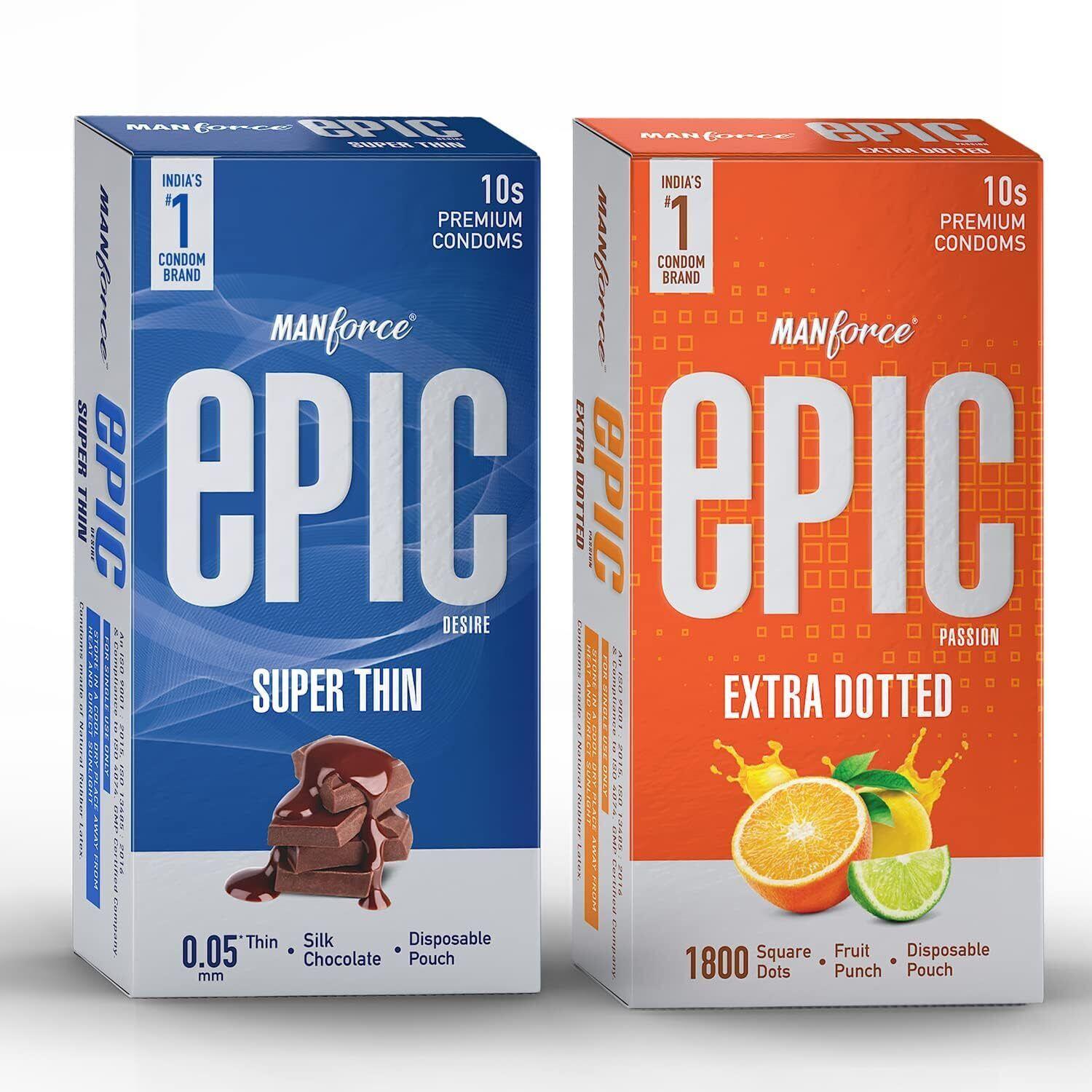 РњСѓР¶СЃРєРёРµ РїСЂРµР·РµСЂРІР°С‚РёРІС‹ Manforce Epic СЃРѕ РІРєСѓСЃРѕРј, 2x10 С€С‚. (РЈРїР°РєРѕРІРєР° РёР· 2 С€С‚.)